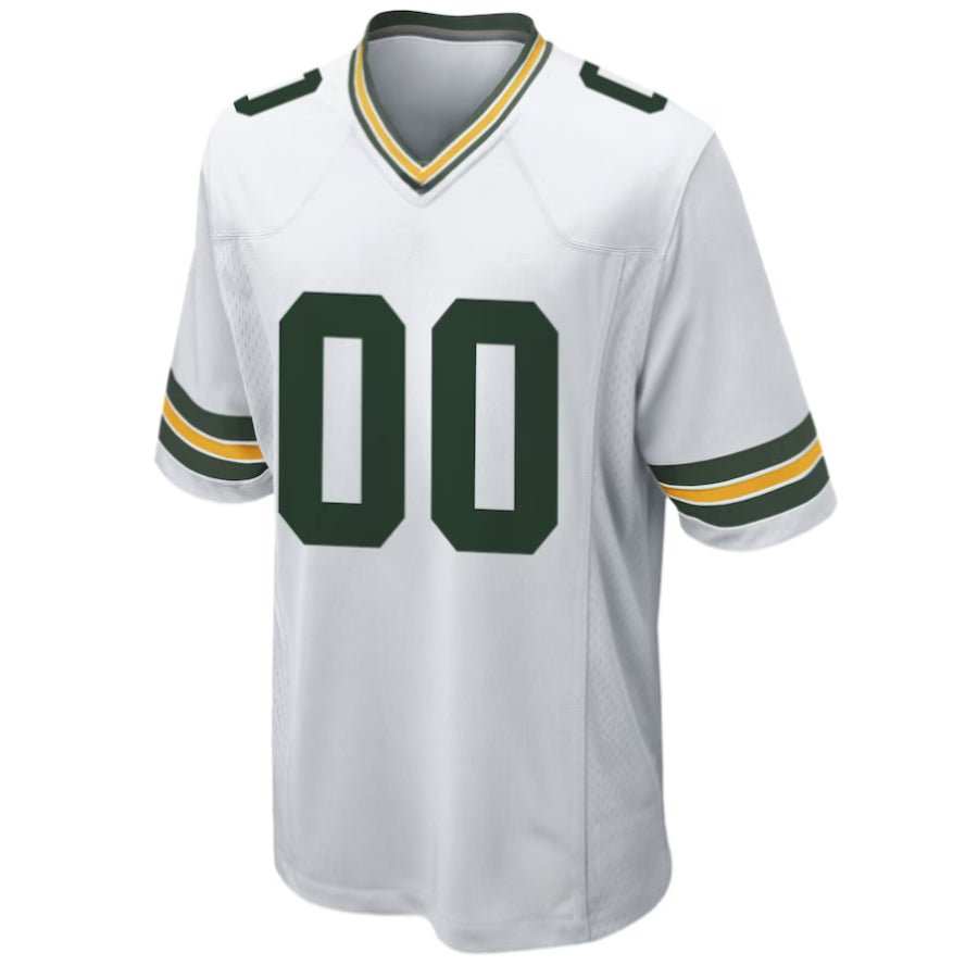 Replica Men's White Bay Packers Green Custom Game Jersey - Merch Arena