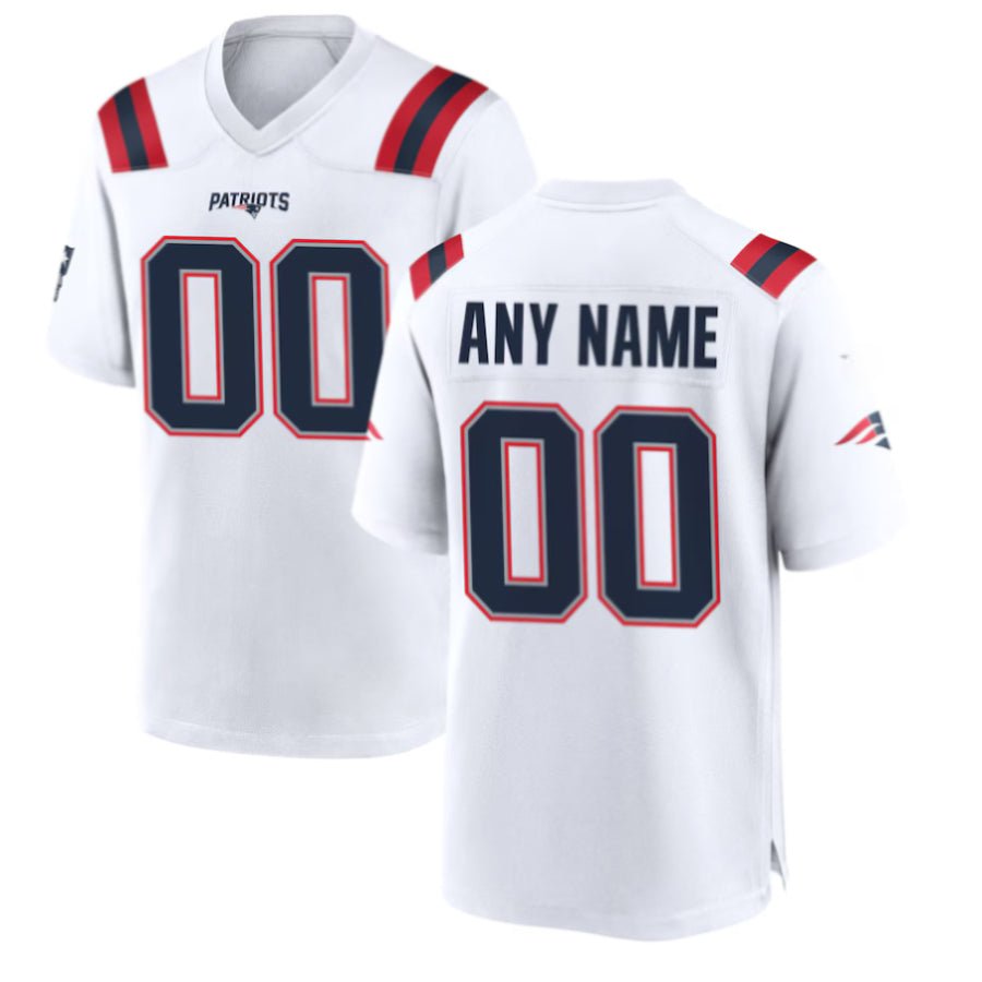 Replica Men's New England Patriots White Custom Game Jersey - Merch Arena