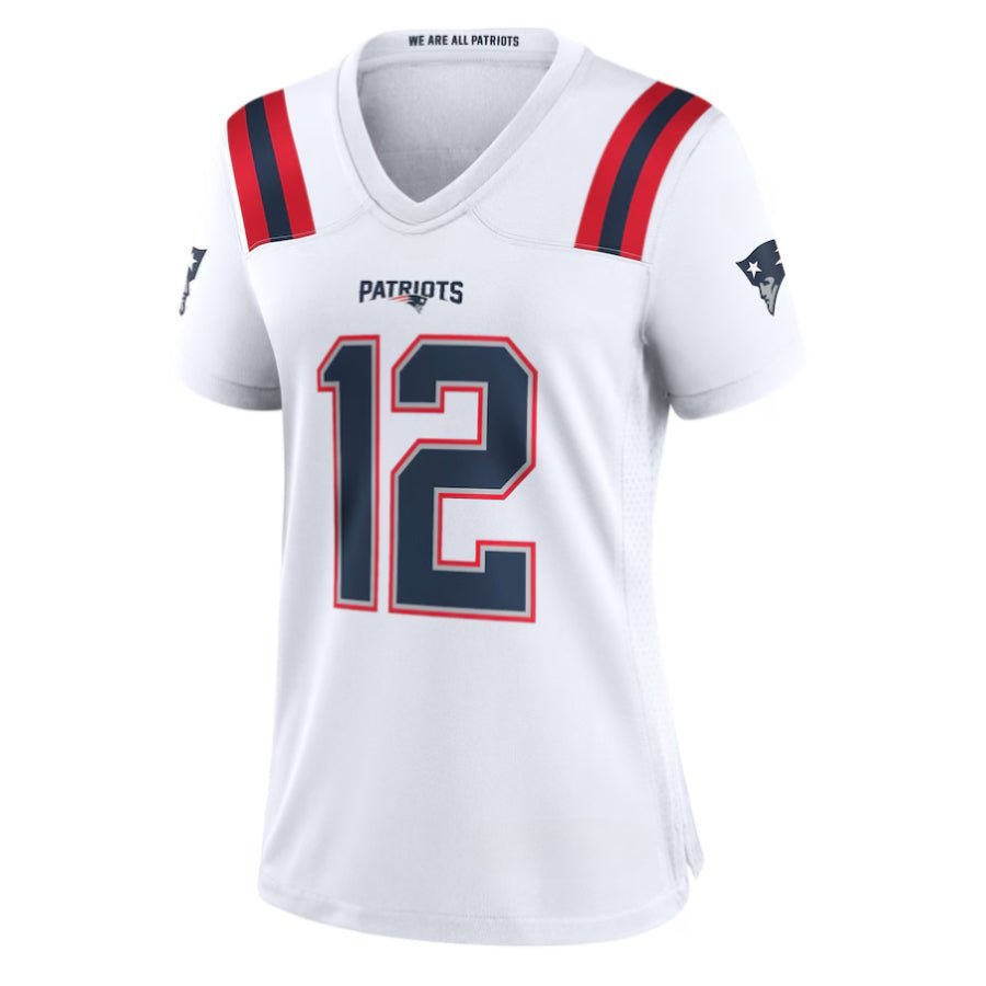 Replica Women's New England Patriots White Custom Game Jersey - Merch Arena