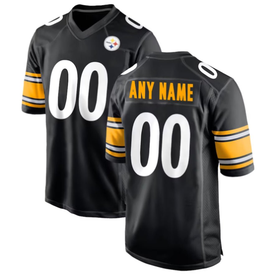 Replica Men's Pittsburgh Steelers Black Custom Game Jersey - Merch Arena