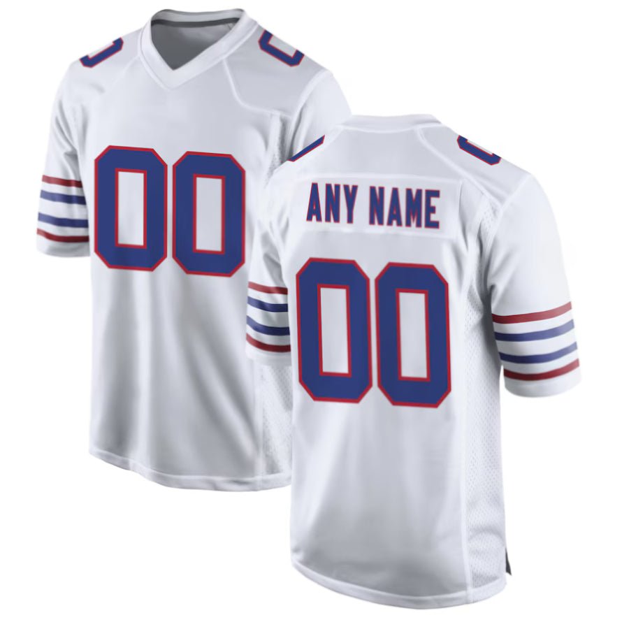 Replica Men's Buffalo Bills White Royal Custom Game Jersey - Merch Arena