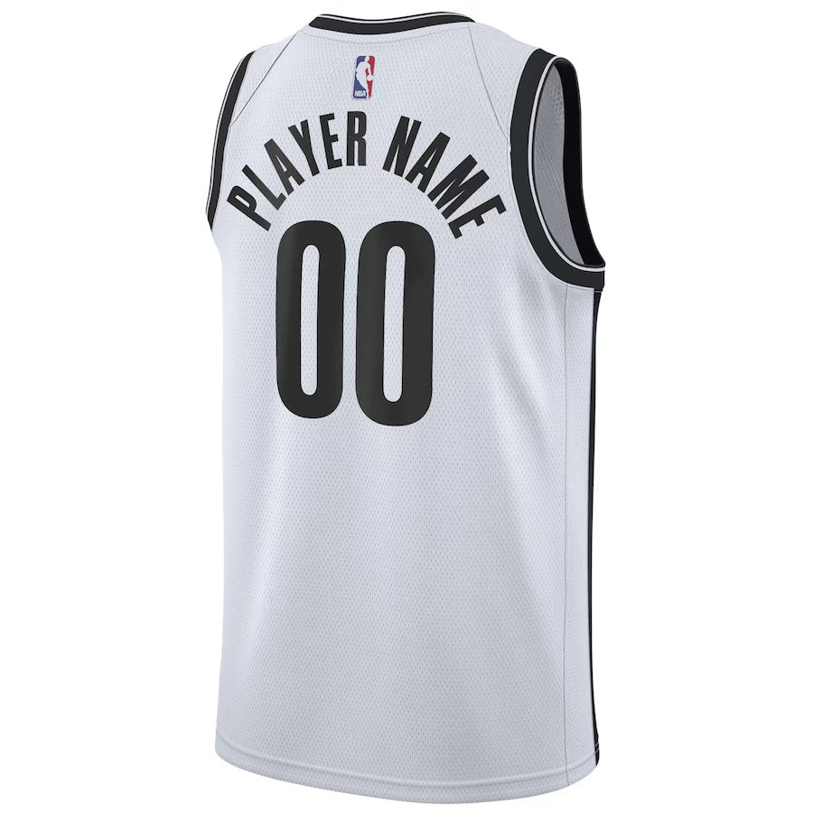 Replica Unisex Brooklyn Nets White Swingman Custom Jersey - Merch Arena