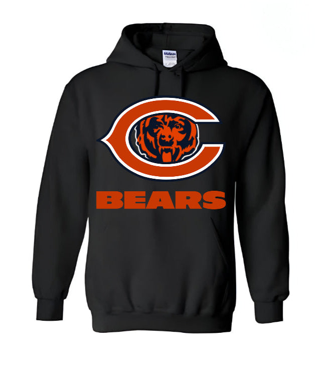 Unisex Men/Woman Any team NFL Black Ground Lettering Pullover Hoodie