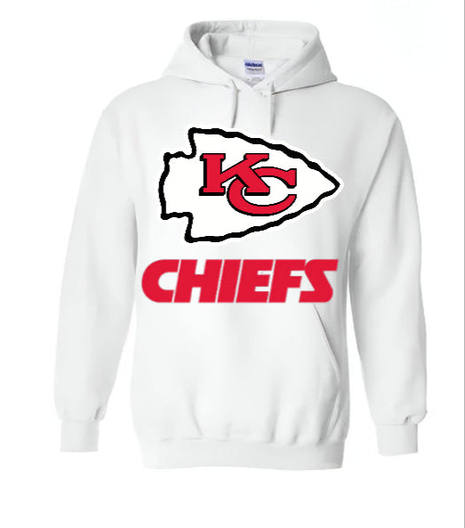 Unisex Men/Woman Any team NFL White Ground Lettering Pullover Hoodie - Merch Arena