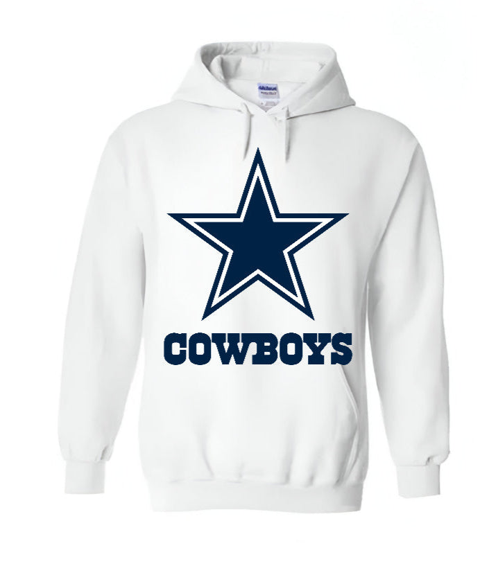 Unisex Men/Woman Any team NFL White Ground Lettering Pullover Hoodie - Merch Arena