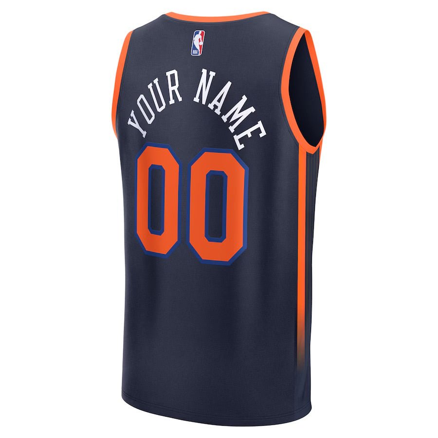 Replica Men's New York Knicks Fanatics Navy Fast Break Custom Jersey - Merch Arena