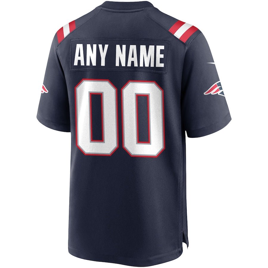 Replica Men's New England Patriots Navy Custom Game Jersey - Merch Arena