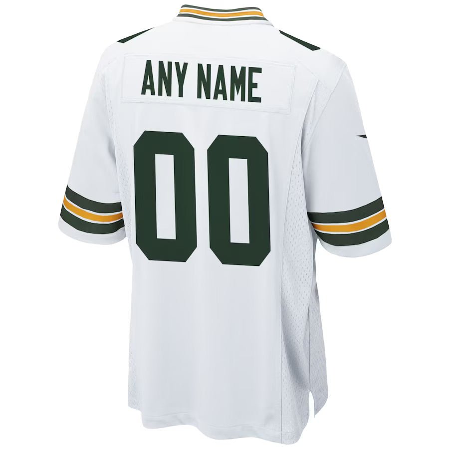 Replica Men's White Bay Packers Green Custom Game Jersey - Merch Arena