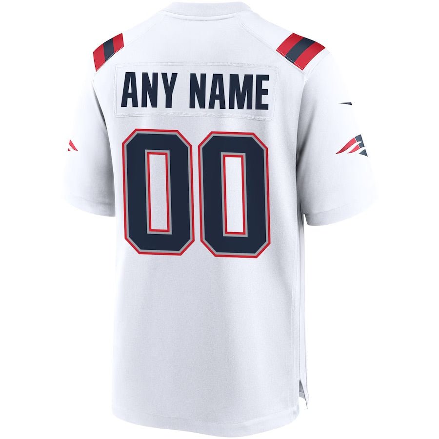 Replica Men's New England Patriots White Custom Game Jersey - Merch Arena