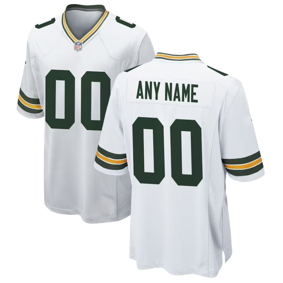 Replica Men's White Bay Packers Green Custom Game Jersey - Merch Arena