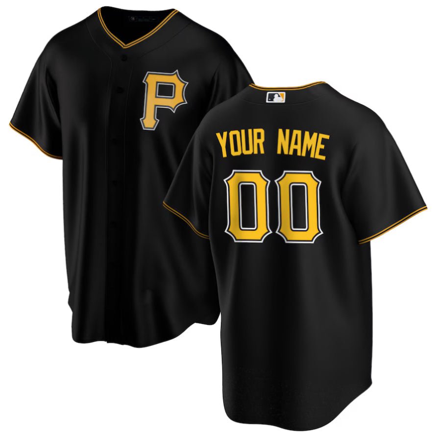 Replica Men's Pittsburgh Pirates Black Alternate Replica Custom Jersey - Merch Arena