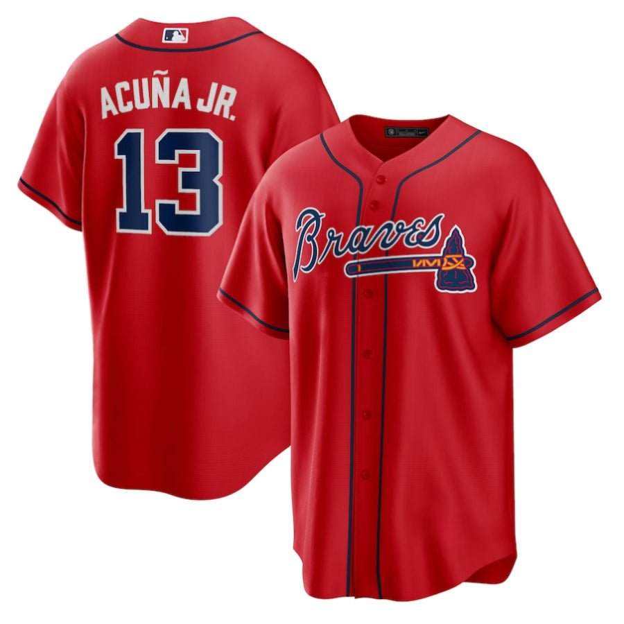 Replica Men's Atlanta Braves Custom Red Home Replica Player Name Jersey - Merch Arena