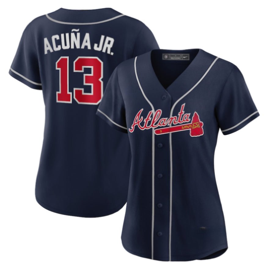 Replica Women's Atlanta Braves Custom Navy Home Replica Player Name Jersey - Merch Arena