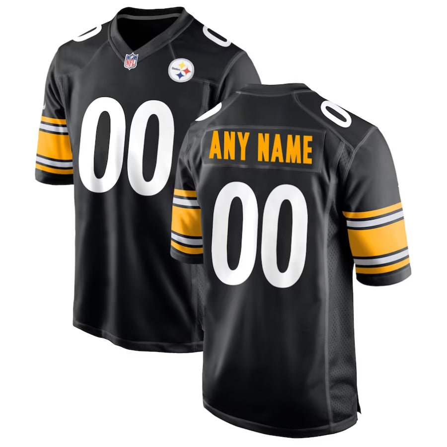 Replica Men's Pittsburgh Steelers Black Custom Game Jersey - Merch Arena