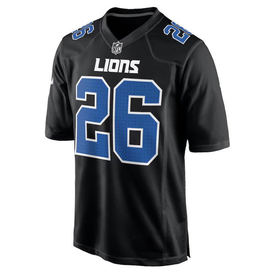 Replica Men's Custom Carbon Black Detroit Lions Fashion Jersey - Merch Arena