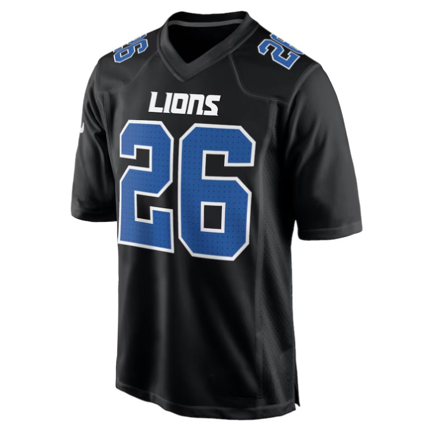 Replica Men's Custom Carbon Black Detroit Lions Fashion Jersey - Merch Arena