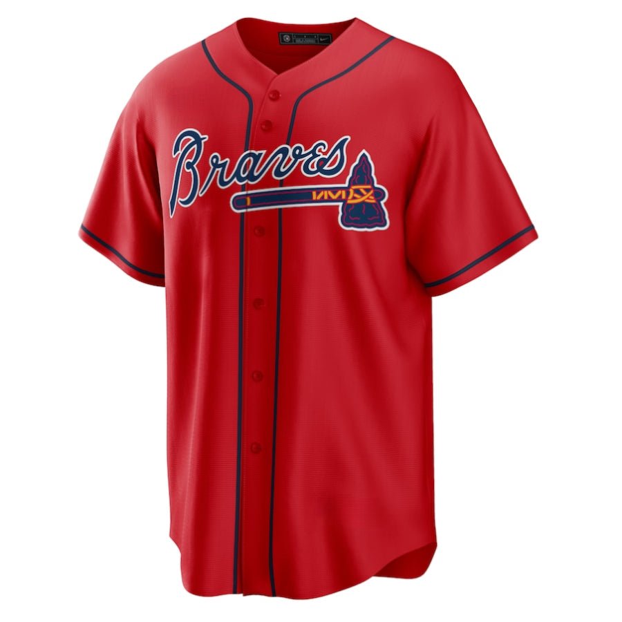 Replica Men's Atlanta Braves Custom Red Home Replica Player Name Jersey - Merch Arena