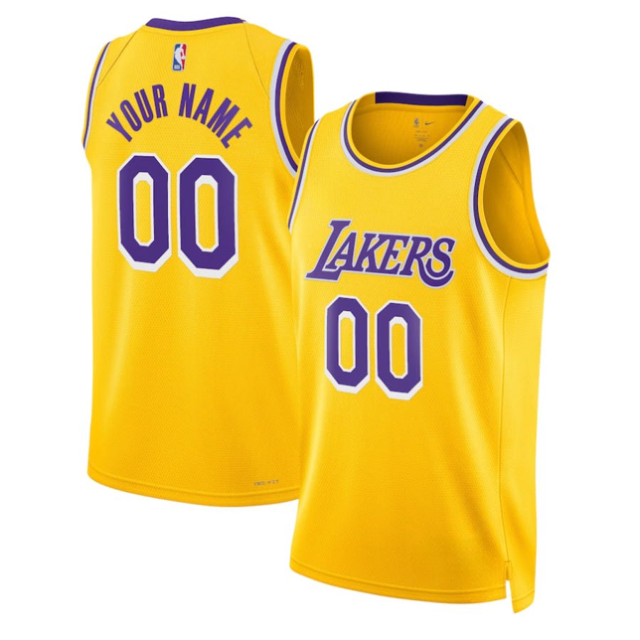 Replica Unisex Los Angeles Lakers Custom Yellow Player Jersey - Merch Arena