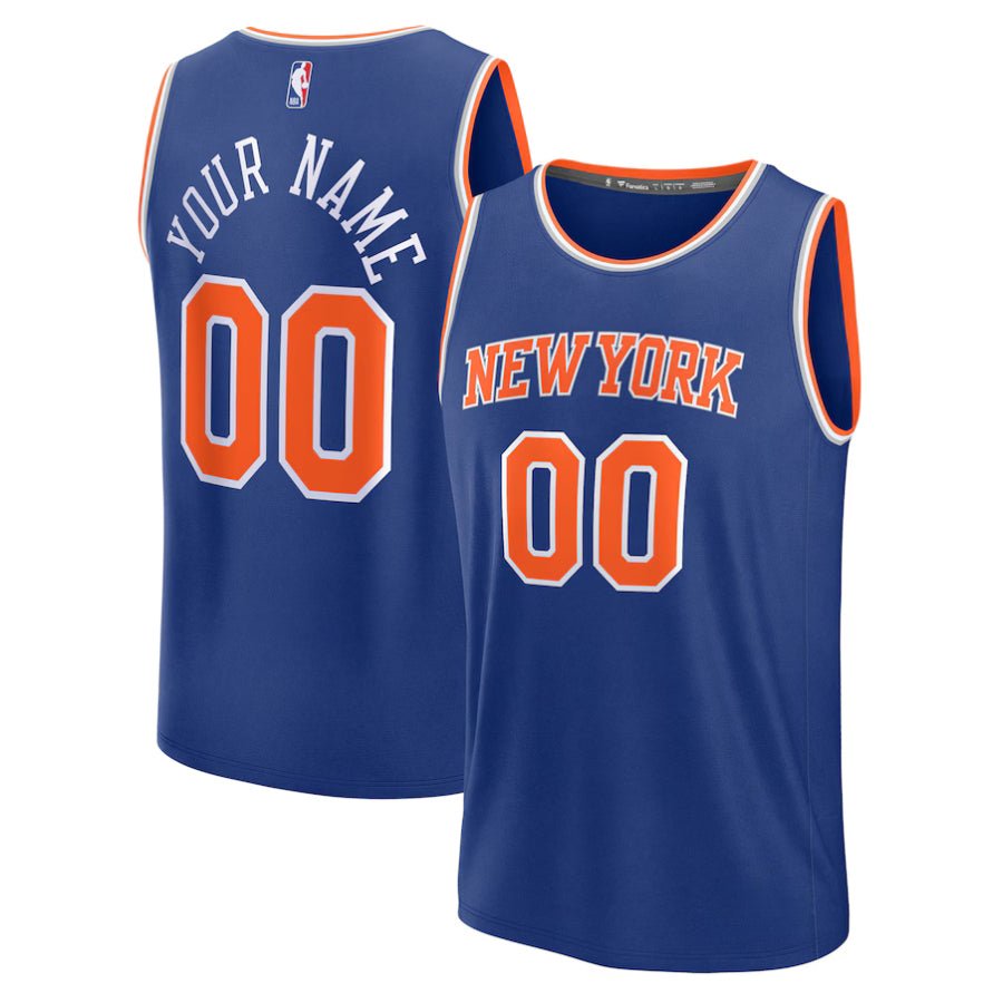 Replica Men's New York Knicks Fanatics Blue Fast Break Custom Jersey - Merch Arena