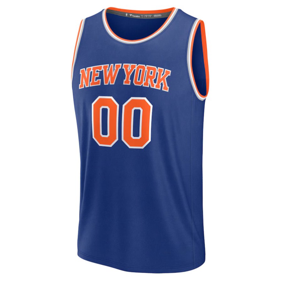 Replica Men's New York Knicks Fanatics Blue Fast Break Custom Jersey - Merch Arena