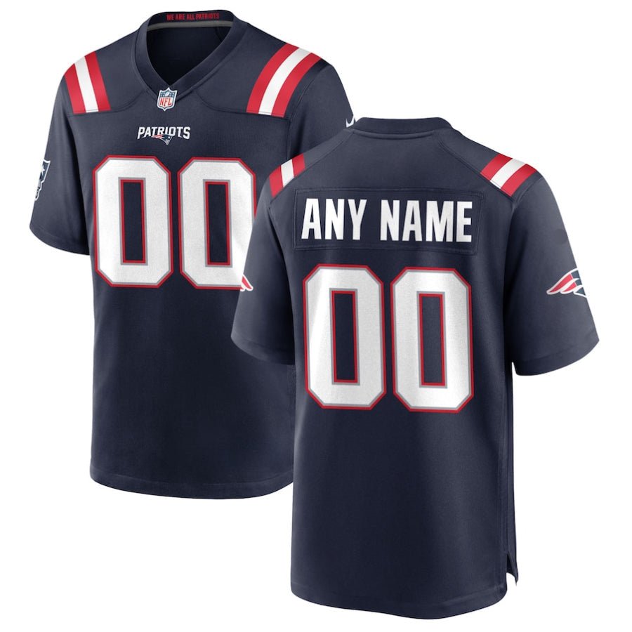 Replica Men's New England Patriots Navy Custom Game Jersey - Merch Arena