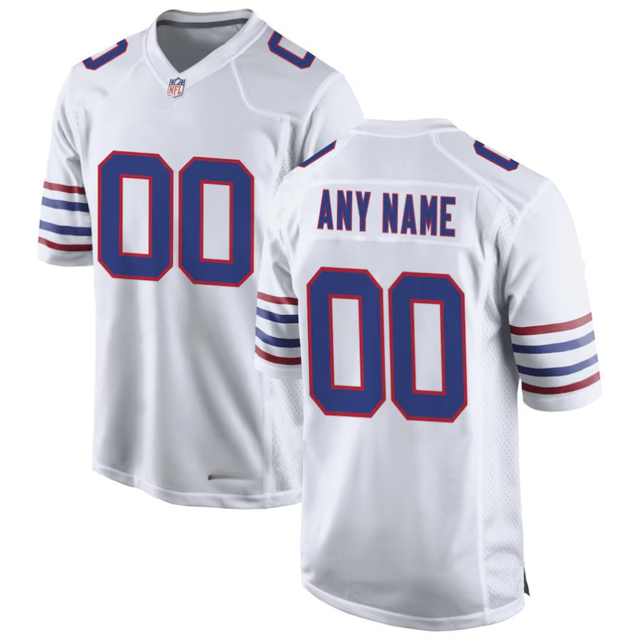 Replica Men's Buffalo Bills White Royal Custom Game Jersey - Merch Arena