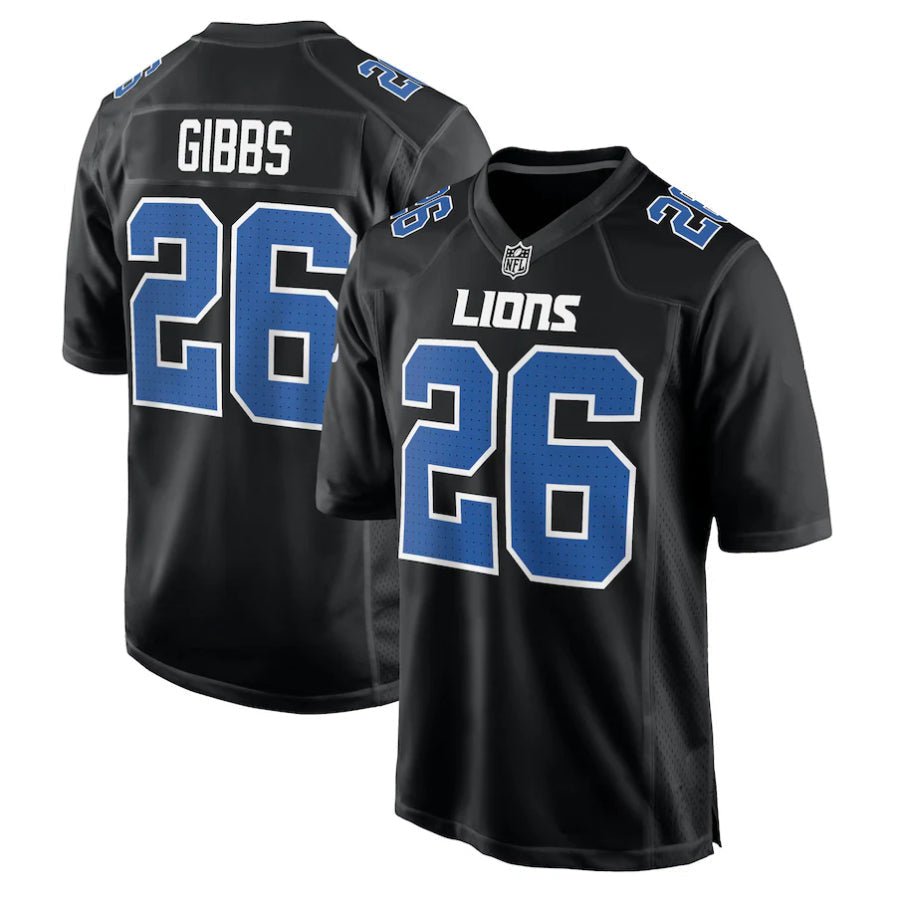 Replica Men's Custom Carbon Black Detroit Lions Fashion Jersey - Merch Arena