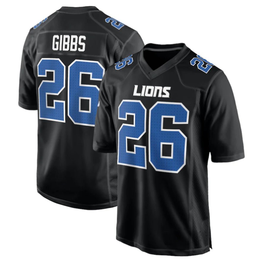 Replica Men's Custom Carbon Black Detroit Lions Fashion Jersey - Merch Arena