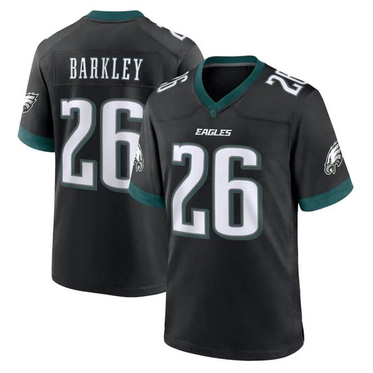 Replica Men's Custom Black Philadelphia Eagles Alternate Game Jersey - Merch Arena