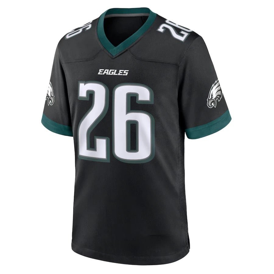 Replica Men's Custom Black Philadelphia Eagles Alternate Game Jersey - Merch Arena