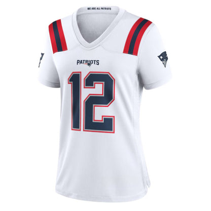Replica Women's New England Patriots White Custom Game Jersey - Merch Arena