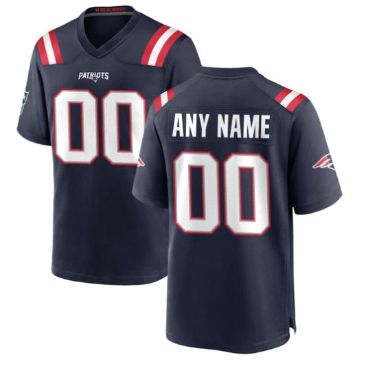 Replica Men's New England Patriots Navy Custom Game Jersey - Merch Arena