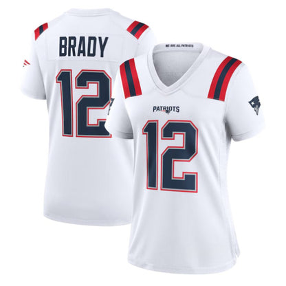 Replica Women's New England Patriots White Custom Game Jersey - Merch Arena
