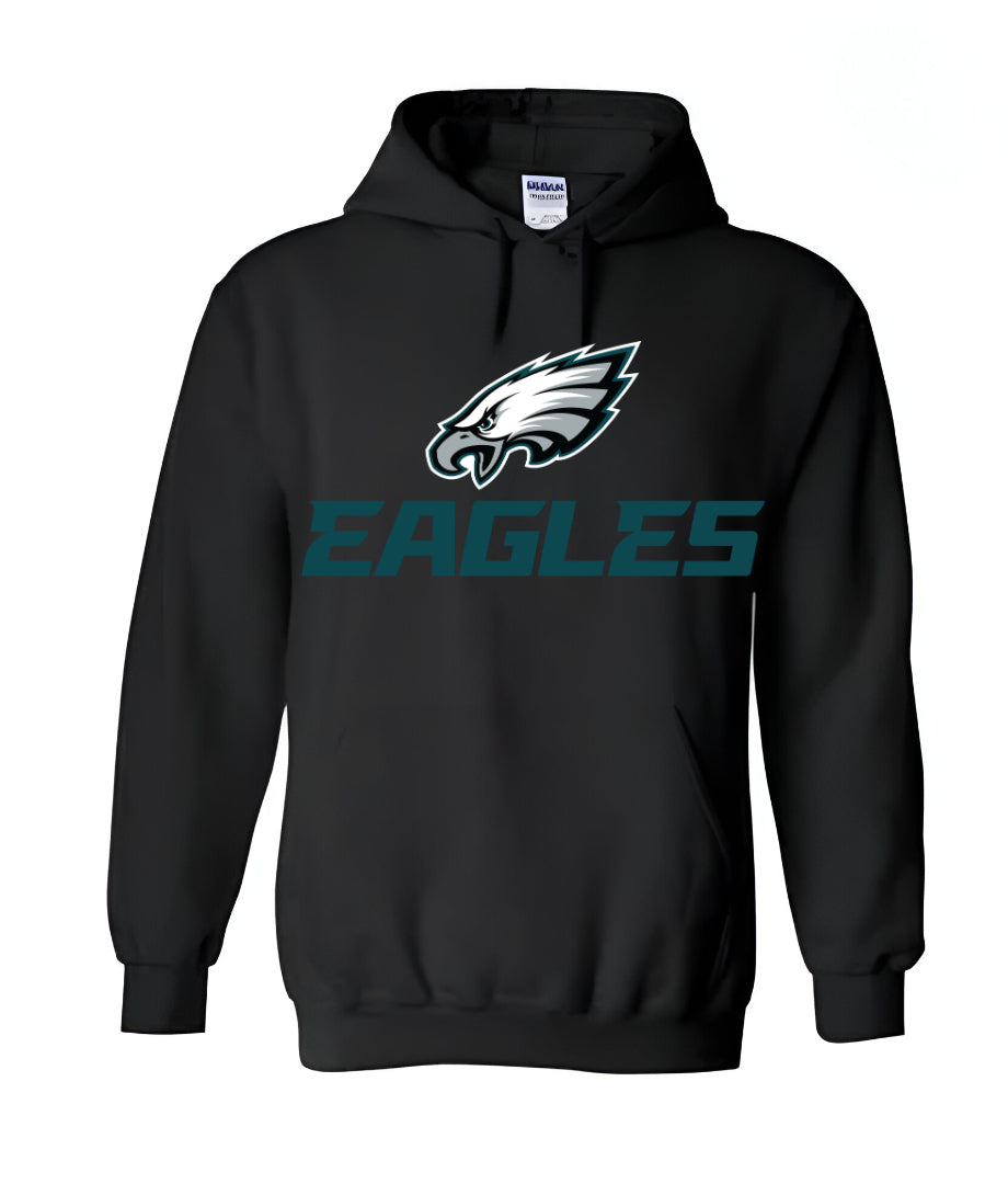 Unisex Men/Woman Any team NFL Black Ground Lettering Pullover Hoodie