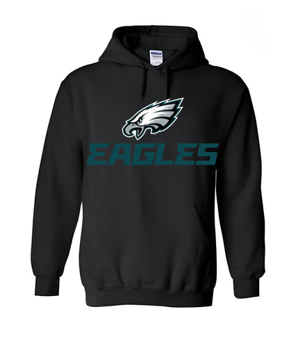 Unisex Men/Woman Any team NFL Black Ground Lettering Pullover Hoodie