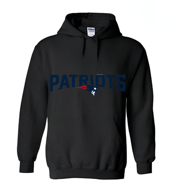 Unisex Men/Woman Any team NFL Black Ground Lettering Pullover Hoodie