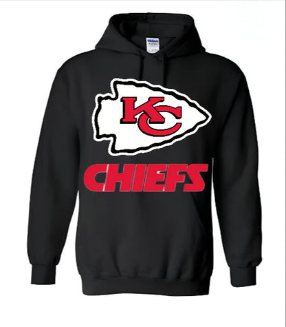 Unisex Men/Woman Any team NFL Black Ground Lettering Pullover Hoodie
