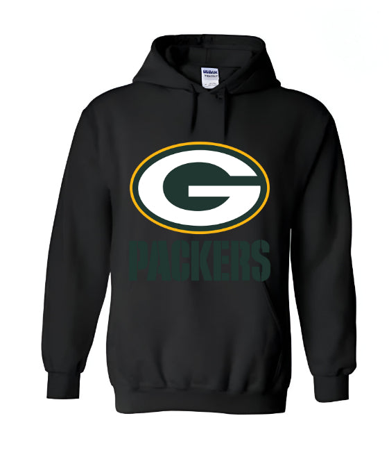 Unisex Men/Woman Any team NFL Black Ground Lettering Pullover Hoodie