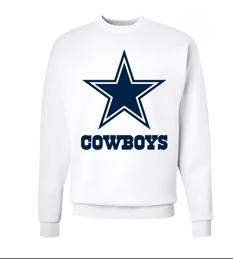 Unisex Men/Woman Any team NFL White Ground Lettering Pullover Sweatshirt - Merch Arena