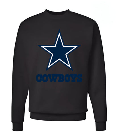 Unisex Men/Woman Any team NFL Black Ground Lettering Pullover Sweatshirt - Merch Arena