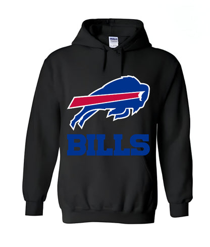 Unisex Men/Woman Any team NFL Black Ground Lettering Pullover Hoodie