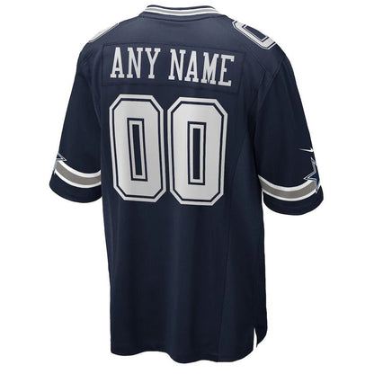 Replica Men's Dallas Cowboys Navy Alternate Custom Game Jersey - Merch Arena