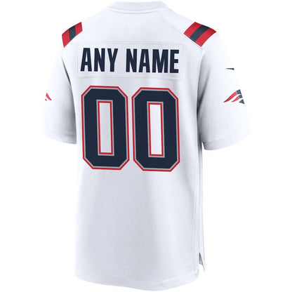 Replica Men's New England Patriots White Custom Game Jersey - Merch Arena