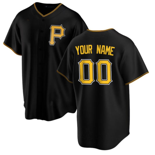 Replica Men's Pittsburgh Pirates Black Alternate Replica Custom Jersey - Merch Arena