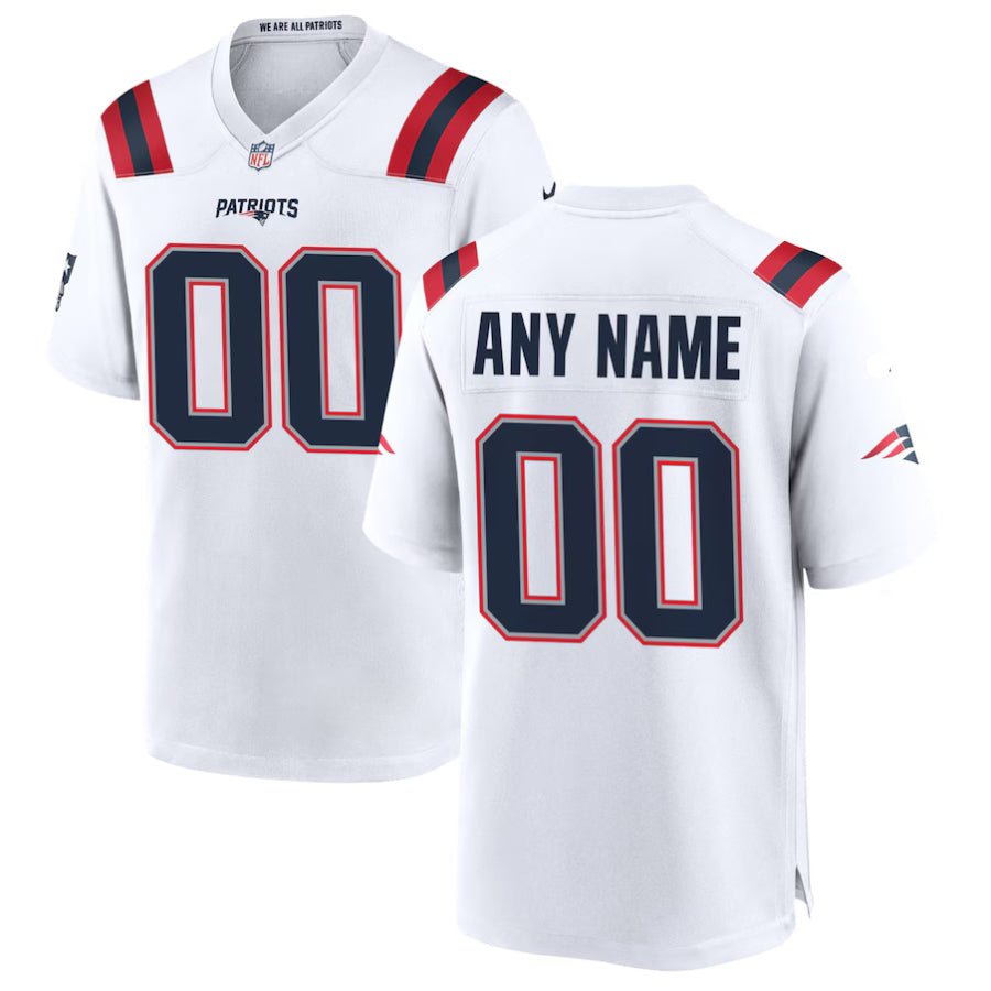Replica Men's New England Patriots White Custom Game Jersey - Merch Arena