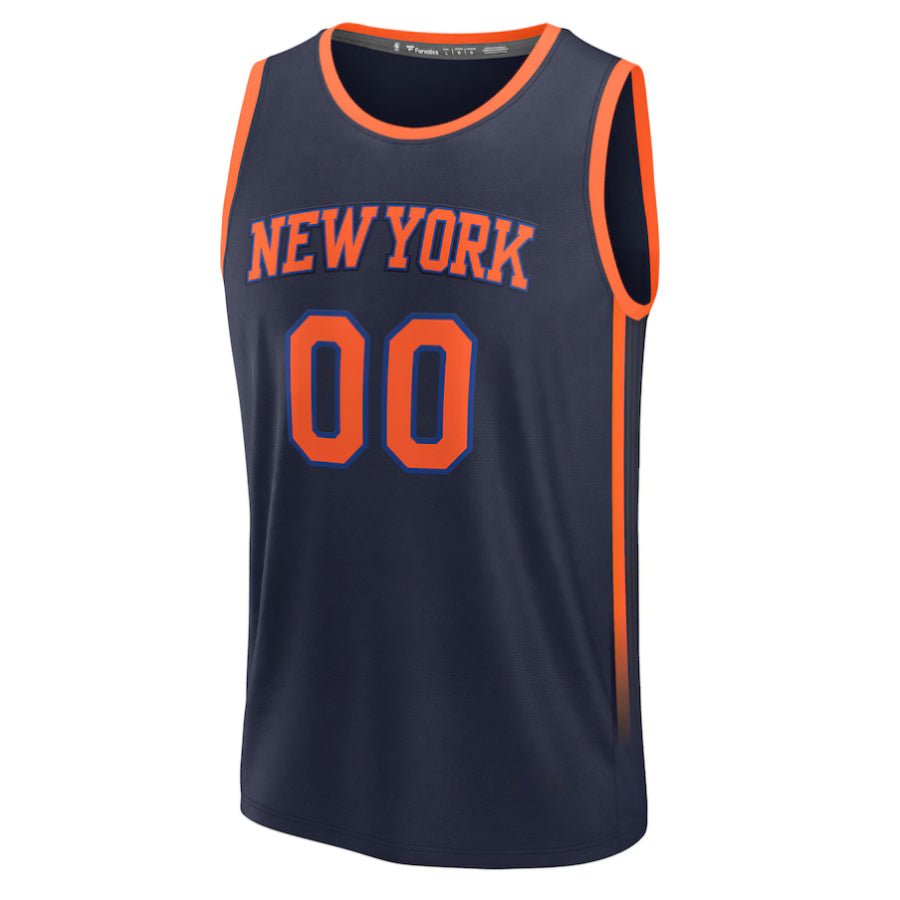 Replica Men's New York Knicks Fanatics Navy Fast Break Custom Jersey - Merch Arena