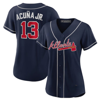 Replica Women's Atlanta Braves Custom Navy Home Replica Player Name Jersey - Merch Arena