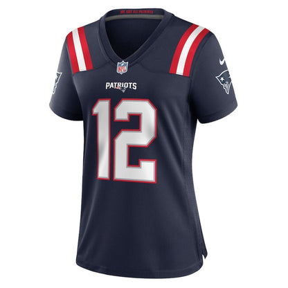 Replica Women's New England Patriots Navy Custom Game Jersey - Merch Arena
