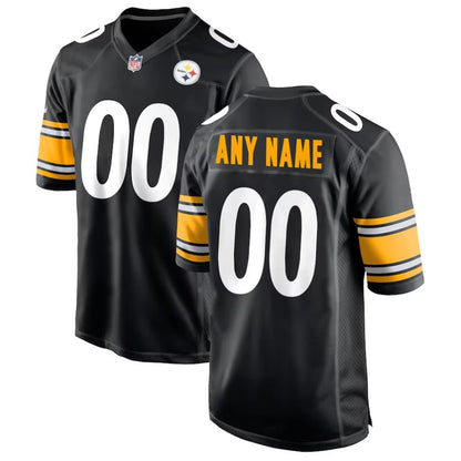 Replica Men's Pittsburgh Steelers Black Custom Game Jersey - Merch Arena