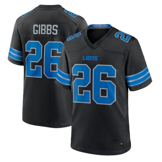 Replica Men's Custom Black Detroit Lions Fashion Jersey - Merch Arena